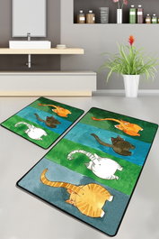 Mijölnir Gatto Carino Juego de alfombrillas de baño Multicolor